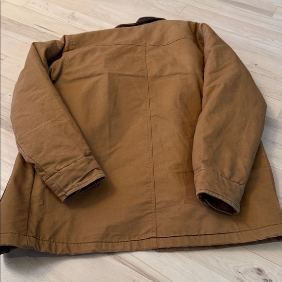 Wrangler Barn Chore Coat Jacket-Blanket Lining in tan canvas-Workwear-S-Read - Picture 7 of 7